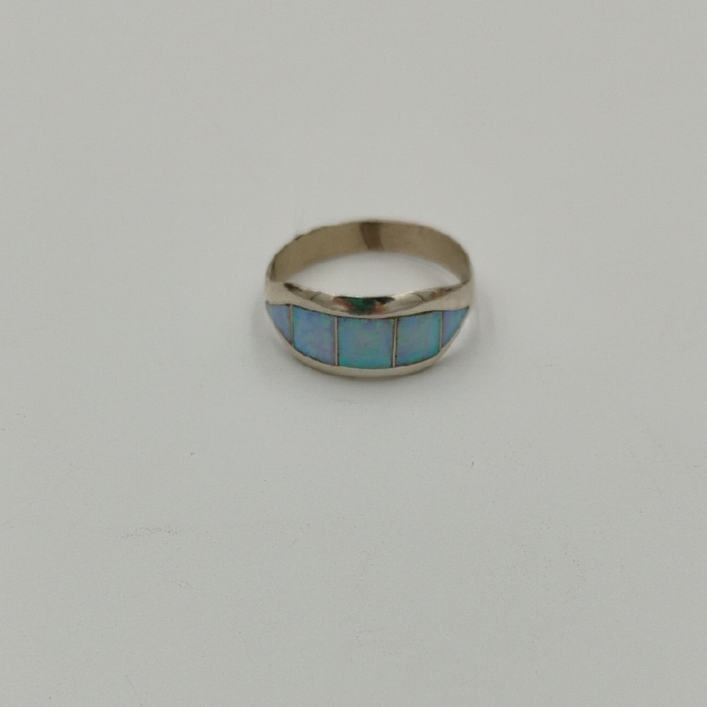 Sterling Silver Opal Inlay Ring - image 1